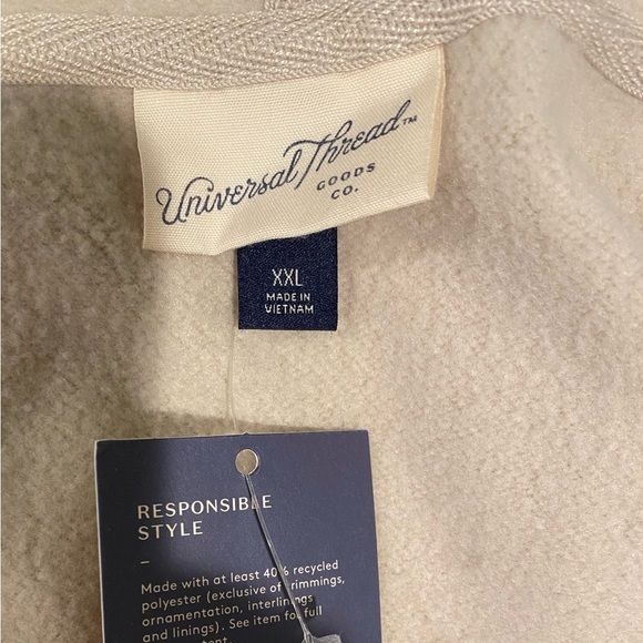 Universal Thread Full Zip Tan Cropped Hoodie Sweatshirt NWT Size XXL - Picture 5 of 7